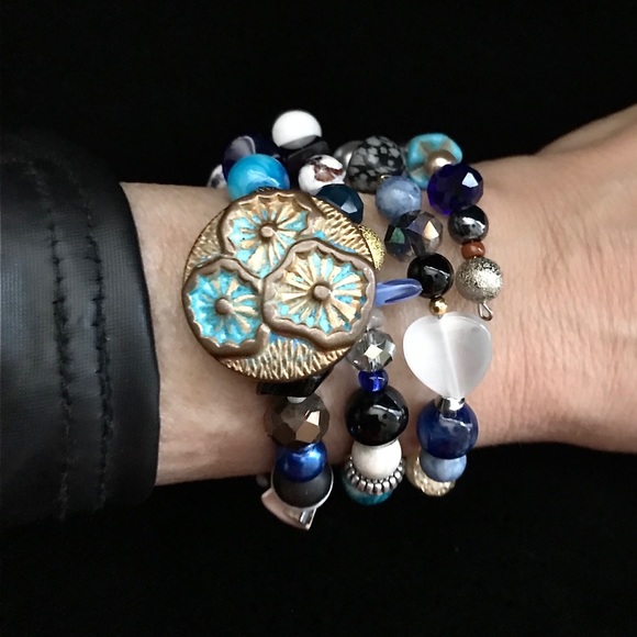 Hand Crafted Jewelry - Handmade Bracelet with Modern & Vintage Elements (NB53-6H) New Without Tags